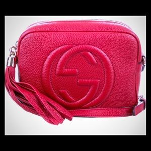 GUCCI DISCO BAG RED  8"W x 6"H x 2.5"D
